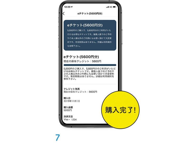 自動的にチケット残額が適用されます。購入完了。有効期限はありません。