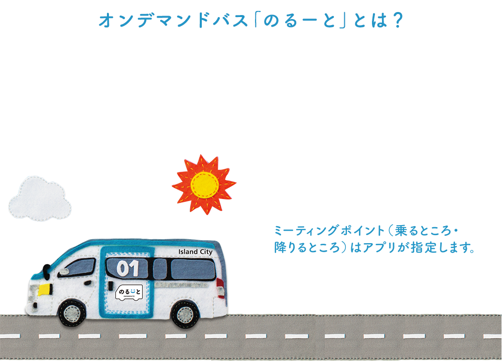 オンデマンドバス「のるーと」とは？「呼ぶと、くるとのるーと。」